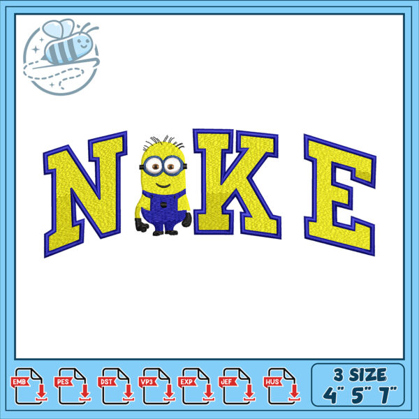 Minions Nike Name Embroidery Design