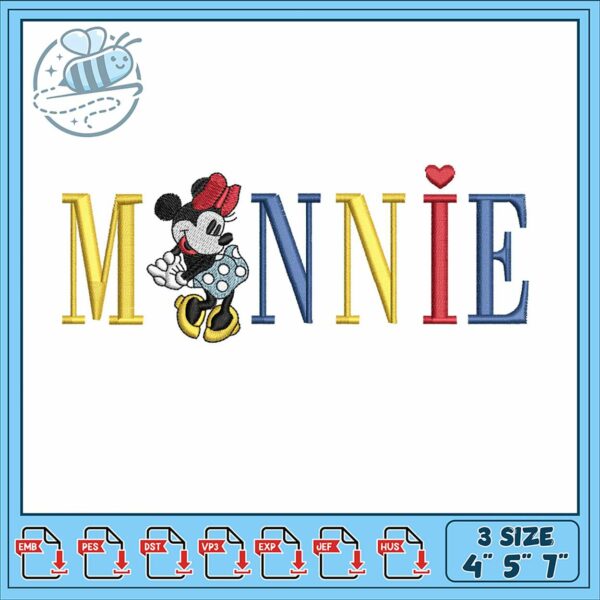 Minnie Mouse Embroidery Design for Personalization