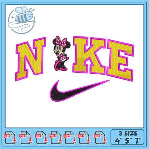 Minnie Nike Embroidery Design 3 Sizes