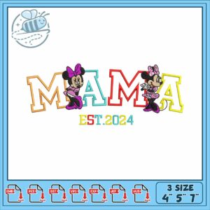 Minnie art 2024 embroidery, disney christmas minnie mouse​​ embroidery