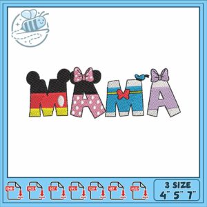 Minnie art mama embroidery, disney minnie mouse sweater​ embroidery
