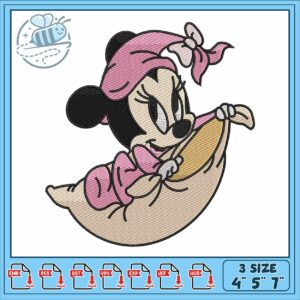 Minnie baby design embroidery, minnie baby​ embroidery