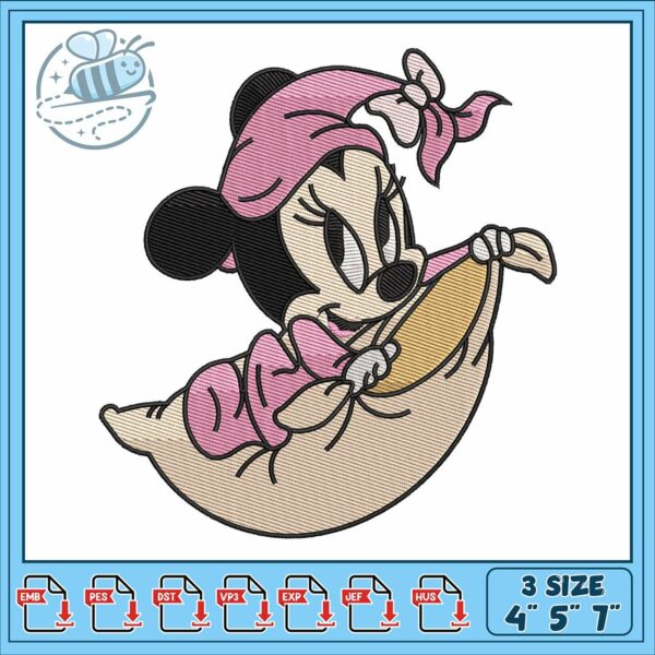 Minnie baby design embroidery, minnie baby​ embroidery