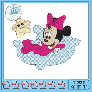 Minnie baby life design embroidery, minnie baby​ embroidery