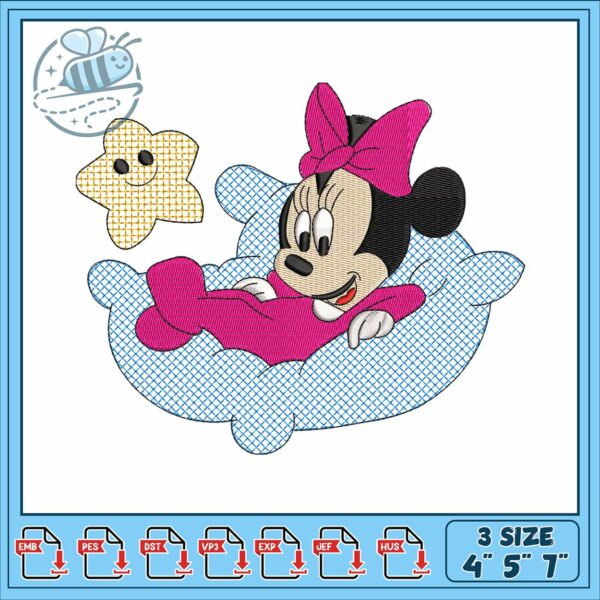 Minnie baby life design embroidery, minnie baby​ embroidery