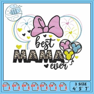Minnie best mama ever embroidery, minnie mouse backpack​ embroidery