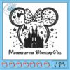 Minnie bow pink embroidery, disney minnie mouse embroidery