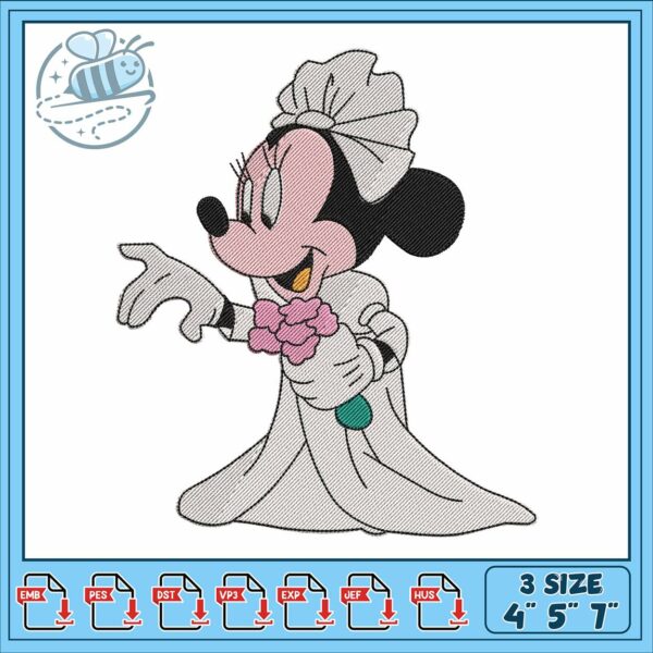 Minnie bridge embroidery, minnie mouse crocs​ embroidery