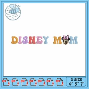 Minnie color mom embroidery, minnie mouse birth​ embroidery