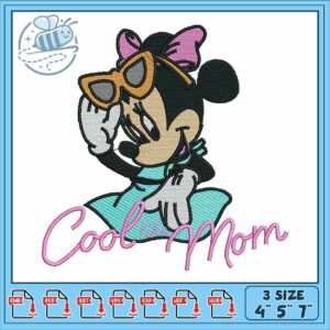 Minnie cook like embroidery, minnie mouse bow​​ embroidery