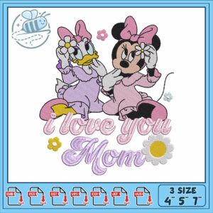 Minnie daisy love embroidery, minnie mouse toy​ embroidery