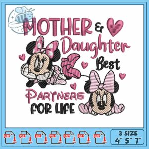 Minnie daughter embroidery, disney minnie mouse sweatshirt​ embroidery