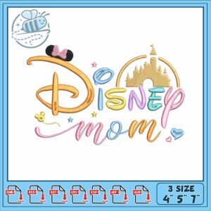 Minnie disney castle embroidery, minnie mouse castle​ embroidery