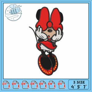 Minnie disney design embroidery, disney minnie mouse​ embroidery