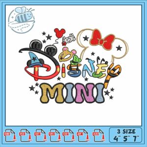 Minnie disney mini embroidery, pink minnie mouse​ embroidery