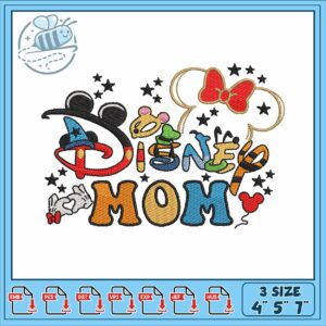 Minnie disney mom embroidery, minnie mouse bowtique​ embroidery