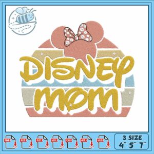 Minnie disney pink embroidery, minnie mouse christmas​​ embroidery