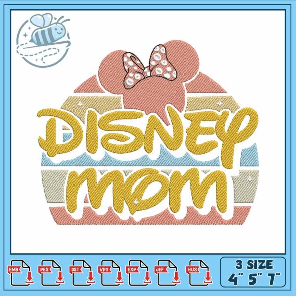 Minnie disney pink embroidery, minnie mouse christmas​​ embroidery