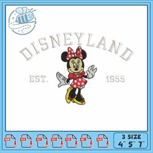 Minnie disneyland 1955 embroidery, minnie mouse footwear​​ embroidery