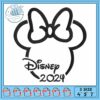 Minnie disneyland 1955 embroidery, minnie mouse footwear​​ embroidery