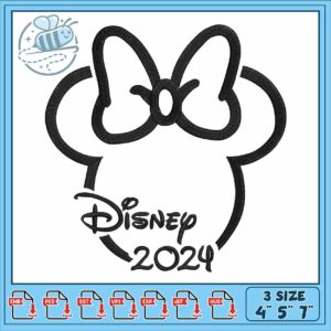 Minnie disneyy 2024 embroidery, minnie mouse cartoon​​​ embroidery