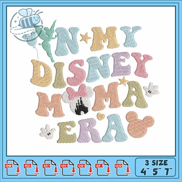 Minnie disneyy era embroidery, minnie mouse clipart​​​​ embroidery