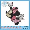 Minnie face black embroidery, disney junior minnie mouse​ embroidery