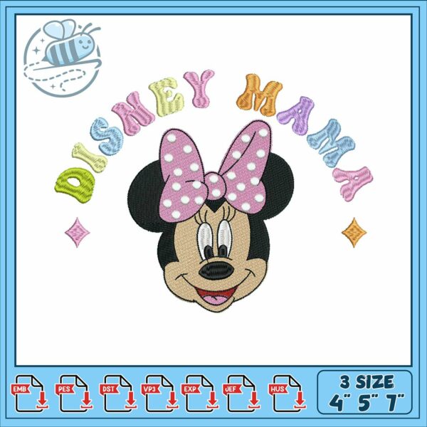 Minnie disneyy mama embroidery, minnie mouse coloring pages​ embroidery