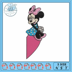 Minnie half love embroidery, minnie kingdom hearts​ embroidery