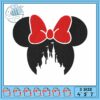 Minnie head black design embroidery, minnie van disney embroidery