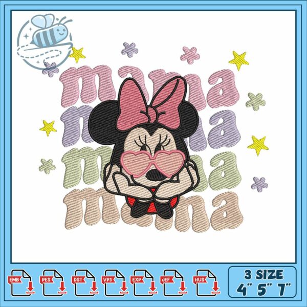 Minnie head disney embroidery, minnie mouse disney​​​​ embroidery