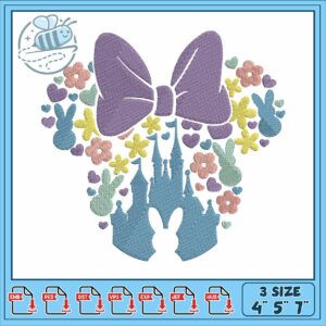 Minnie head easter embroidery, disney mickey minnie mouse​ embroidery