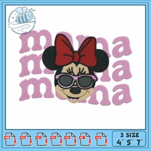 Minnie head glass embroidery, disney world minnie mouse​ embroidery