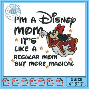 Minnie i’m disney embroidery, disney minnie mouse outfit​ embroidery