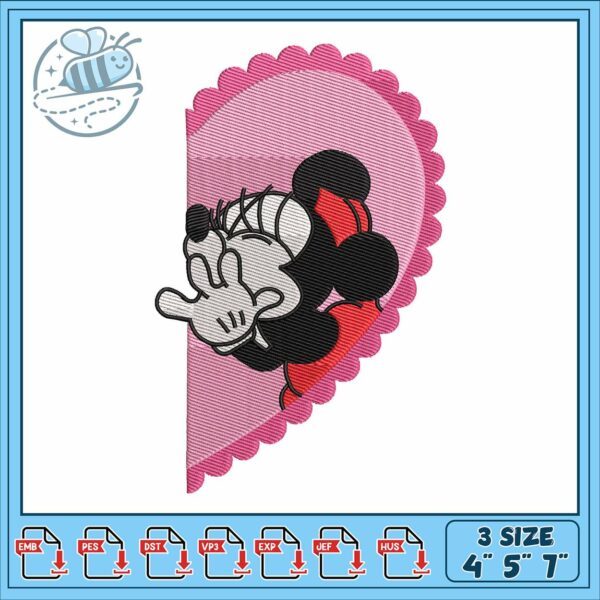 Minnie love embroidery, disney minnie mouse crocs​ embroidery