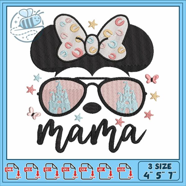Minnie mama glass embroidery, minnie mouse disney costume​ embroidery
