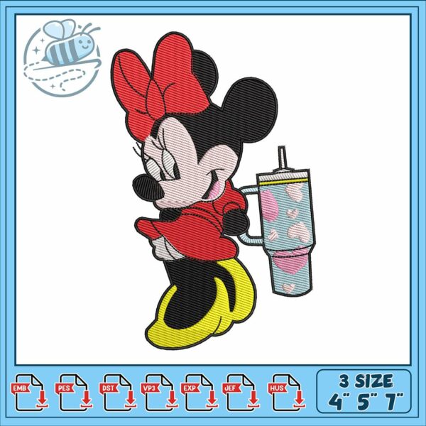 Minnie mouse cup embroidery, minnie mouse costumes​ embroidery
