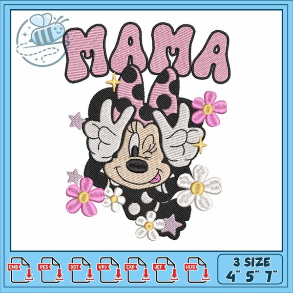 Minnie mouse flower embroidery, minnie costume adults​​ embroidery