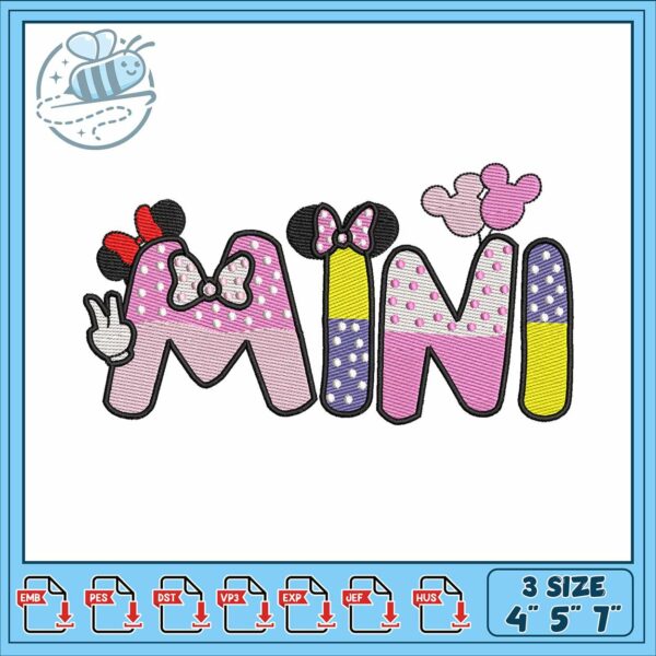 Minnie mouse hat embroidery, minnie mouse decor​ embroidery