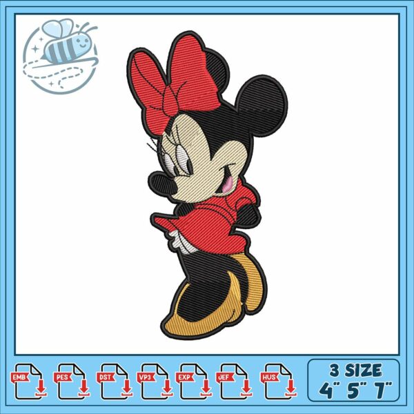 Minnie mouse red embroidery, minnie mouse jacket​​ embroidery