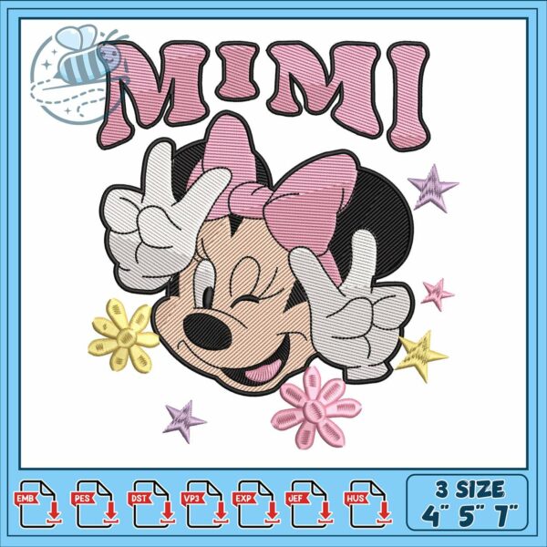 Minnie pink head embroidery, disney minnie mouse backpack​ embroidery