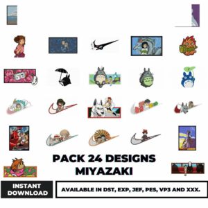 Miyazaki Inspired Embroidery Bundle 24 Designs