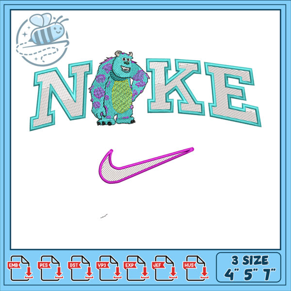 Monster Inc Nike Embroidery Design