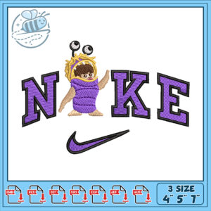 Monsters Inc Nike Embroidery Design