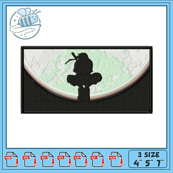 Moonlight Silhouette Embroidery Design for Home Décor