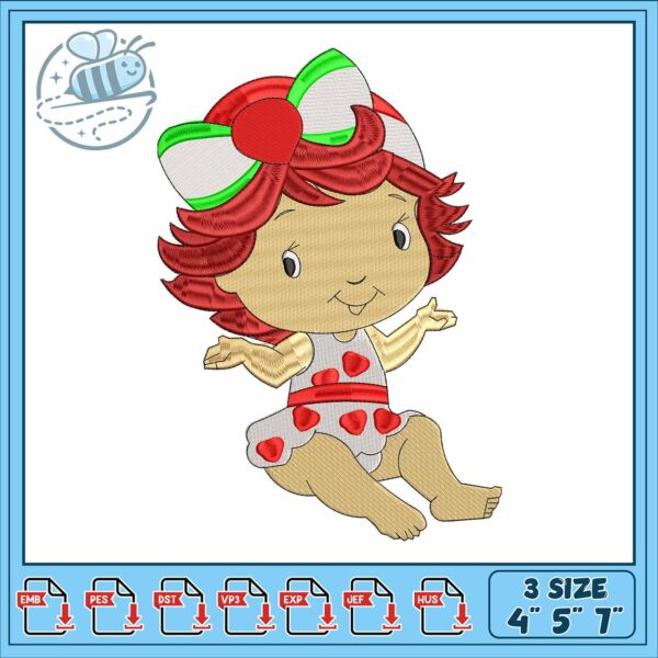 Moranguinho art design embroidery, moranguinho boneca​ embroidery