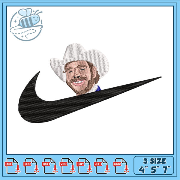 Morgan Wallen Nike Swoosh Embroidery Design