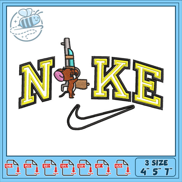 Mouse Nike Embroidery Design 4x5x7 Inch