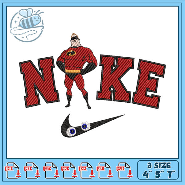 Mr Incredible Nike Embroidery Design