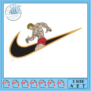 Muscle Man Embroidery Design 4x7 Inch